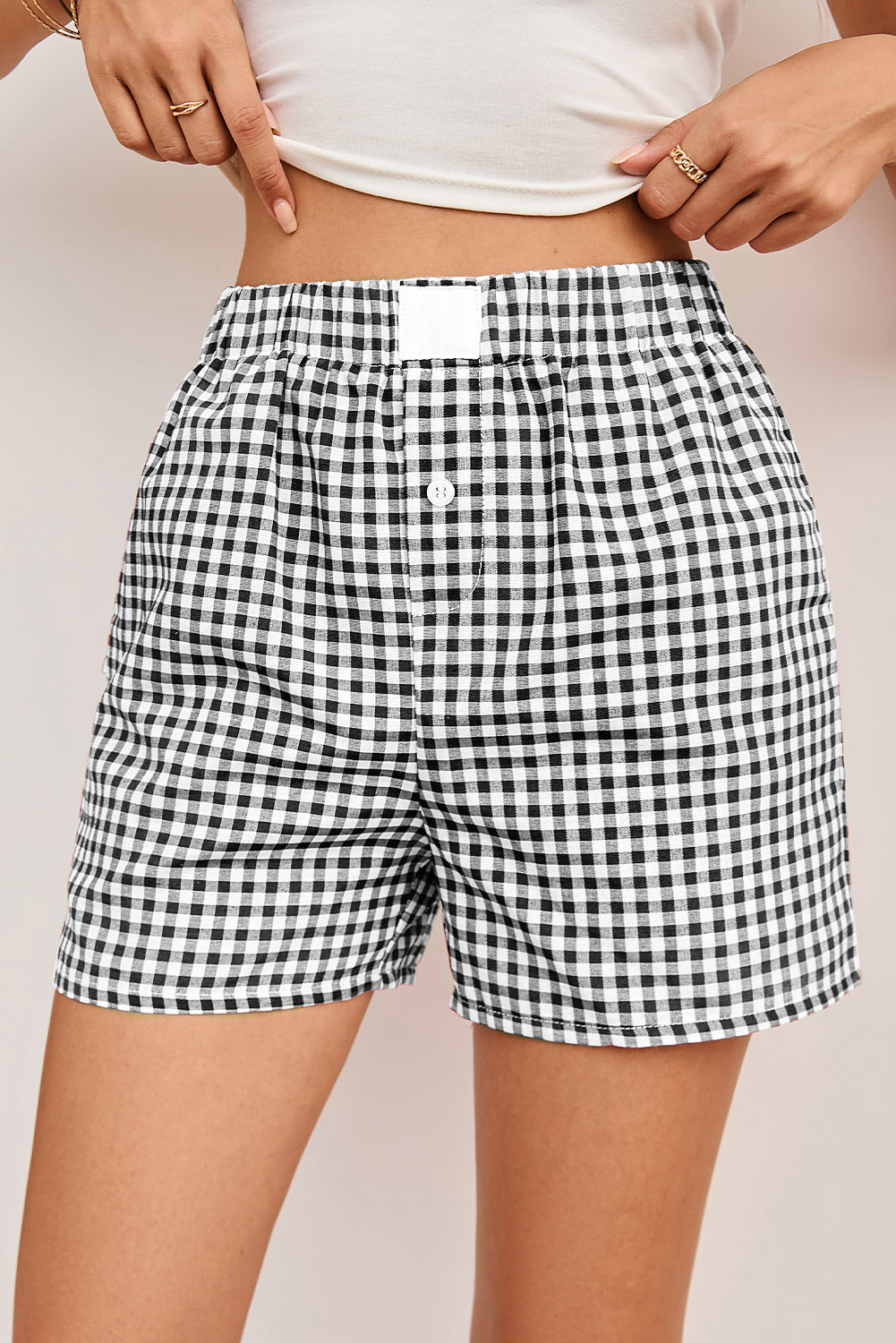 Plaid Gingham Printed High Waist Bottoms RTS