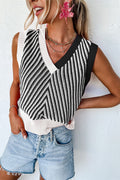 Black Chevron Knit Vest RTS