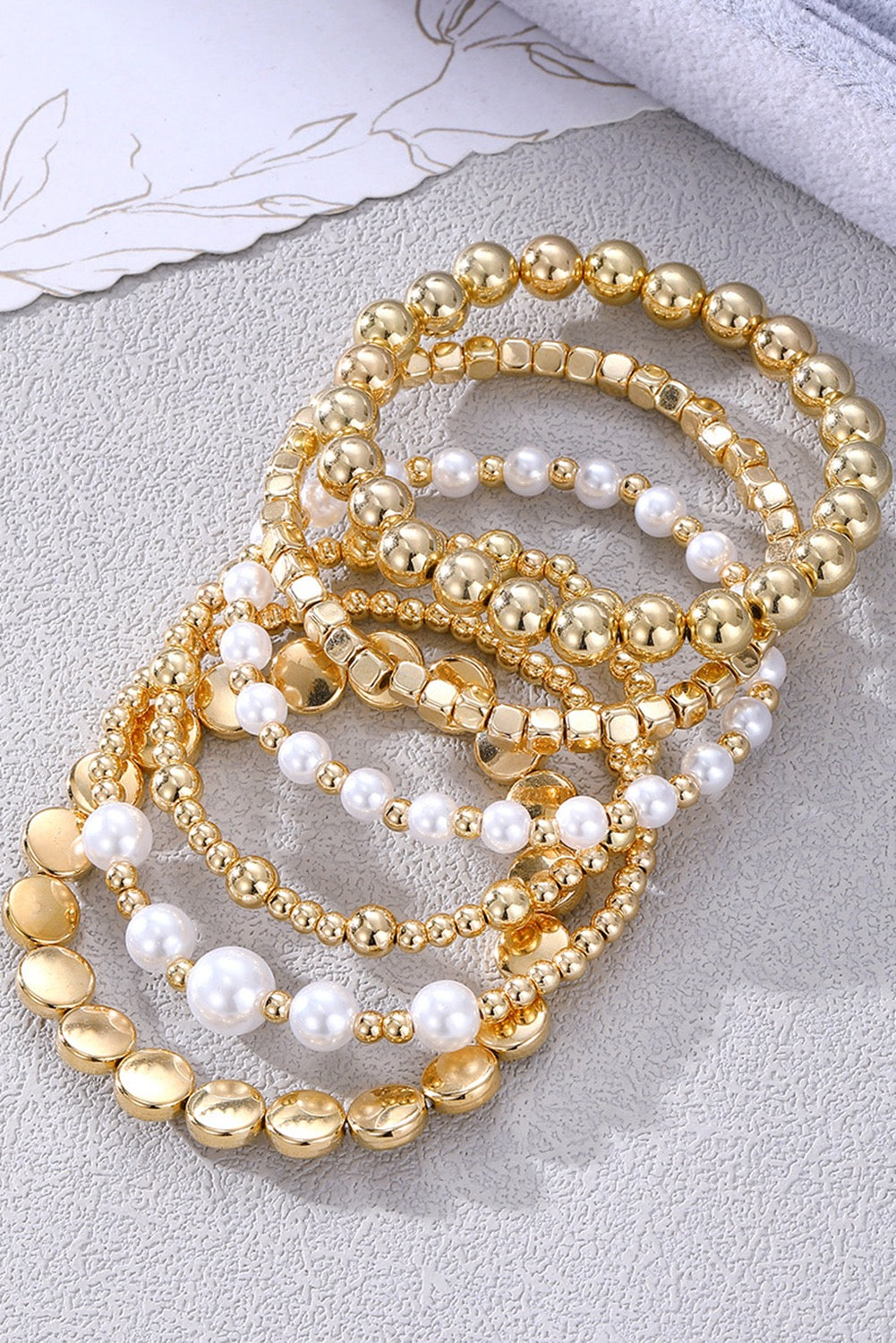 Gold Pearl Layered Bracelets December.