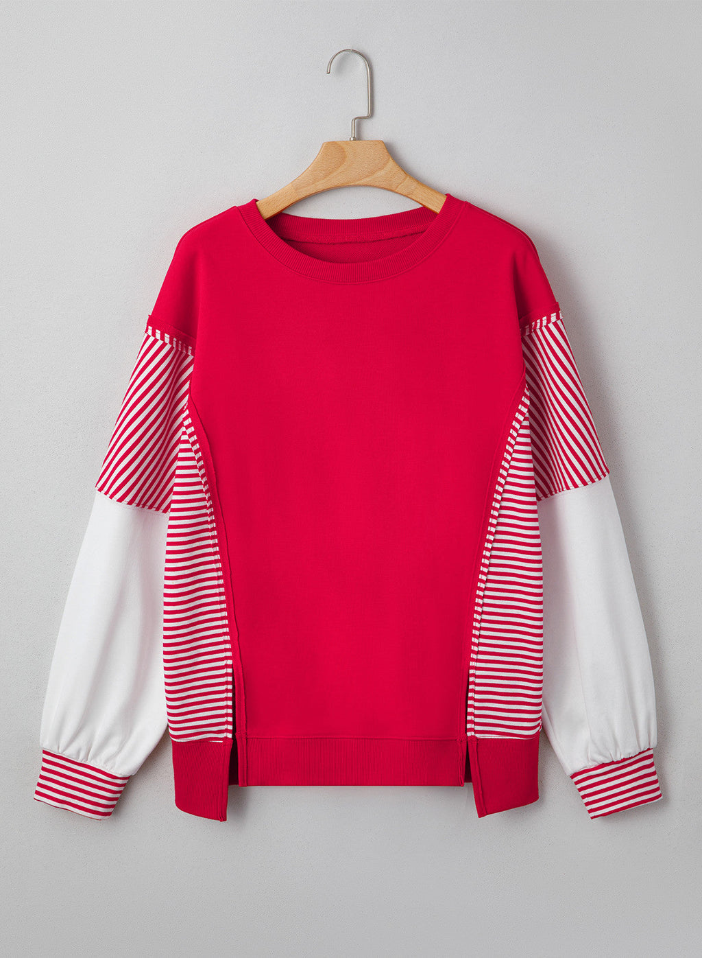 Red Striped Sleeve Sweatshirt RTS